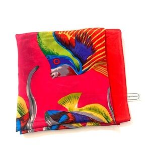 ADRIENNE VITTADINI Vintage 
Designer Silk Scarf, Colorful Print, 36” square